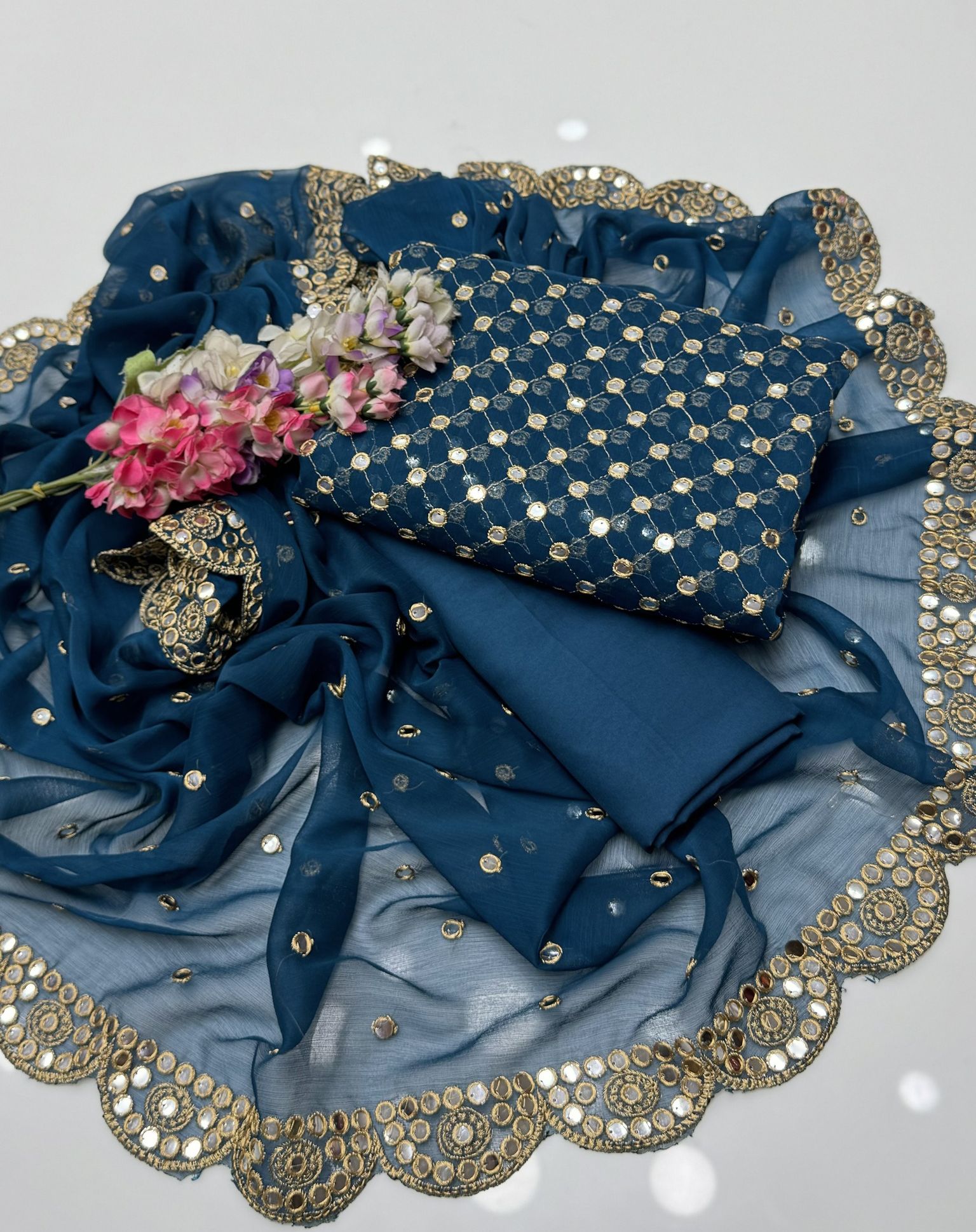 Hiba Bukhari Pure Chiffon 9mm Sequence CS-7011-Dark Zink