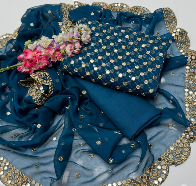 Hiba Bukhari Pure Chiffon 9mm Sequence CS-7011-Dark Zink