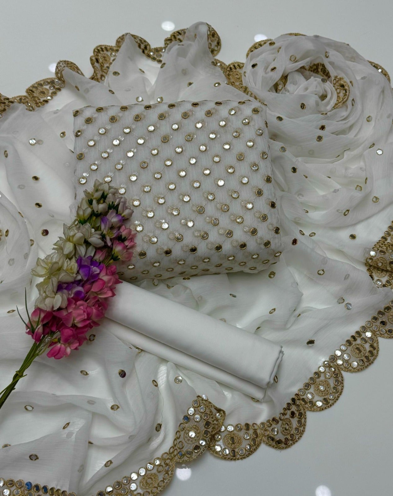 Hiba Bukhari Pure Chiffon 9mm Sequence