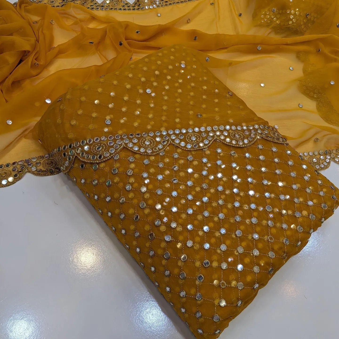 Hiba Bukhari Pure Chiffon 9mm Sequence