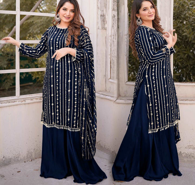 Hania Amir Pure Chiffon Perl Embroidery CS-4008